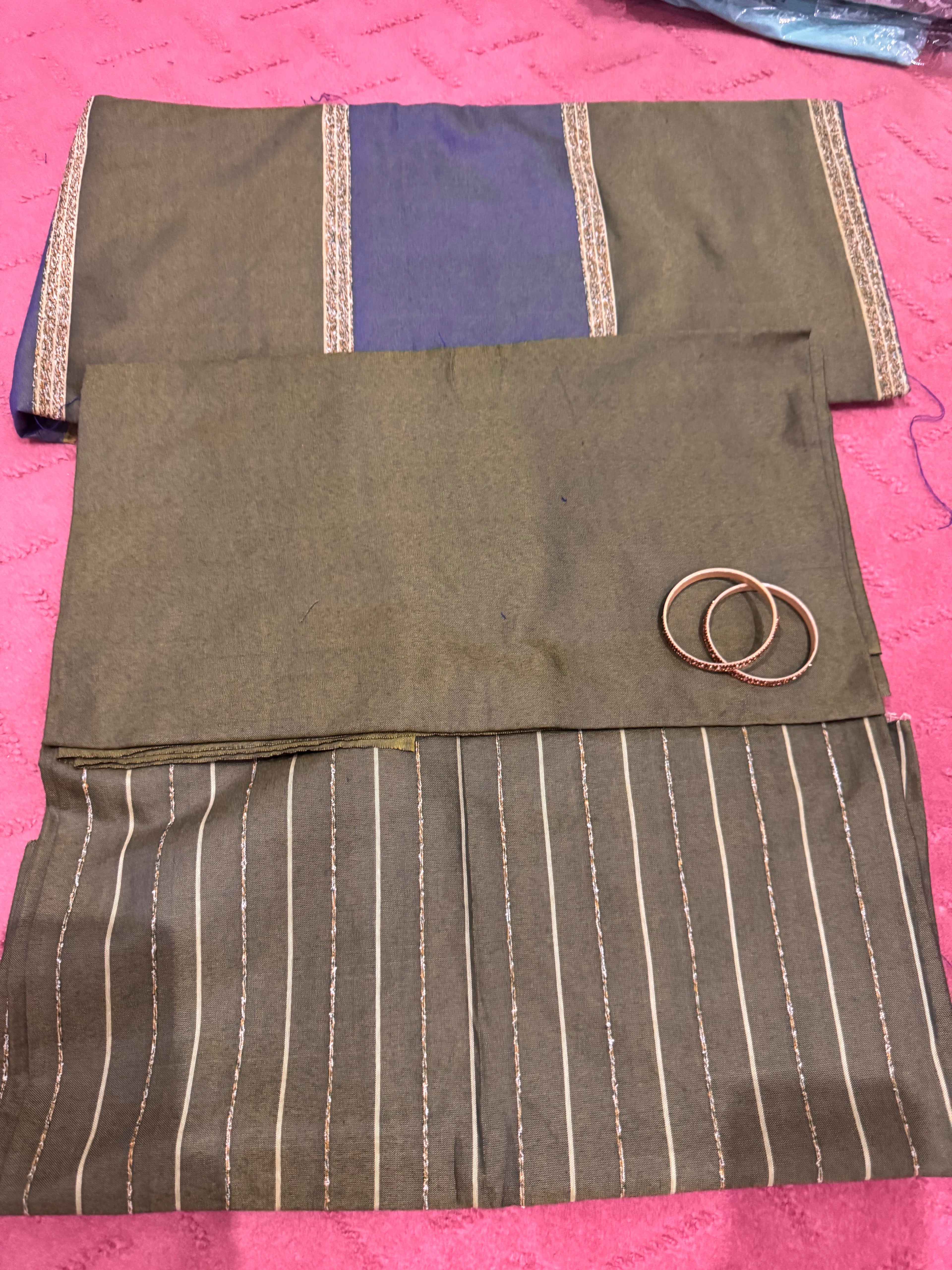 Superior Stone Color With Blue Dress | 3 piece with free Jewellery as shown