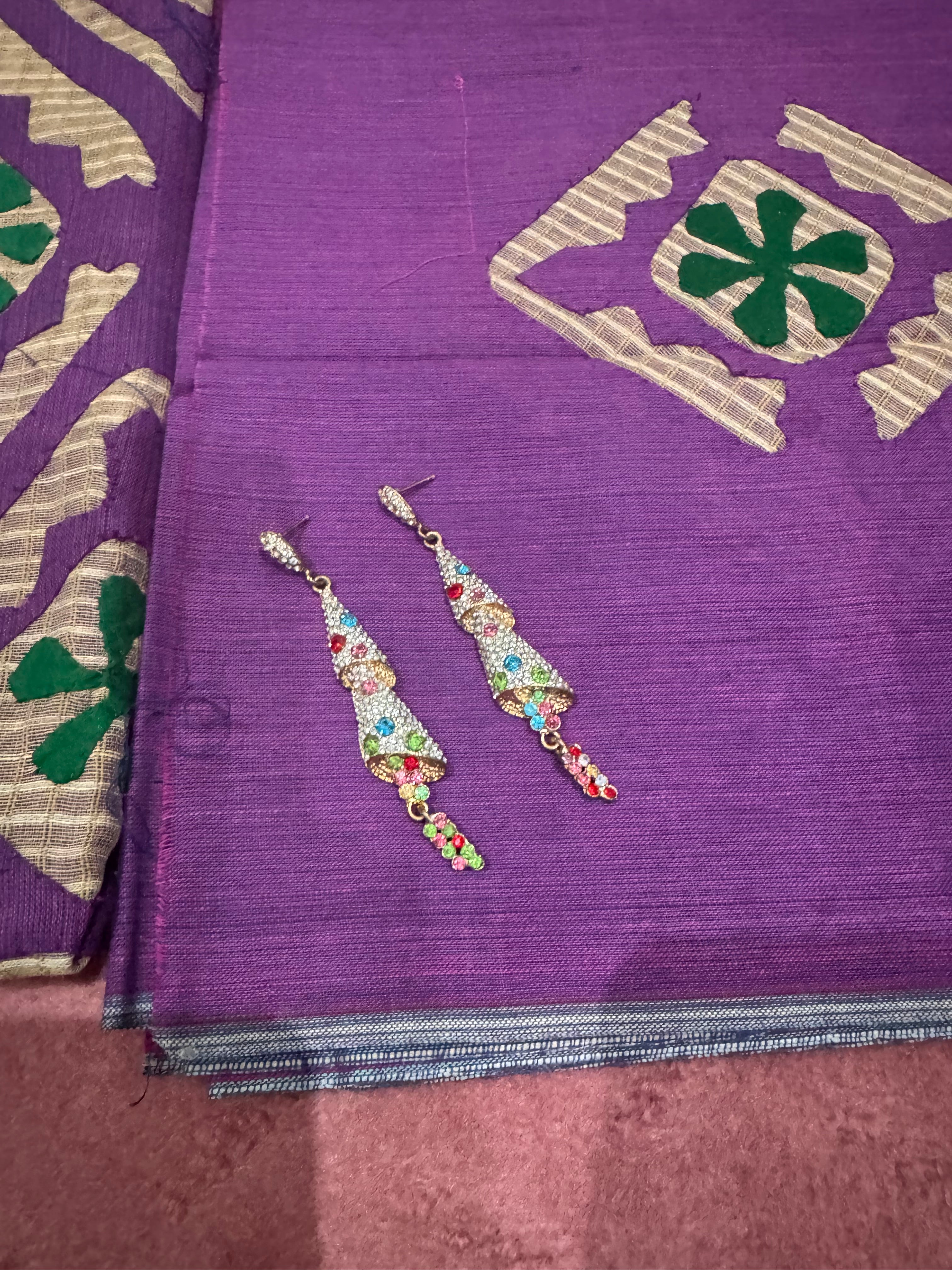 Deluxe Purple Suit with free Jewellery as shown | 3 Piece